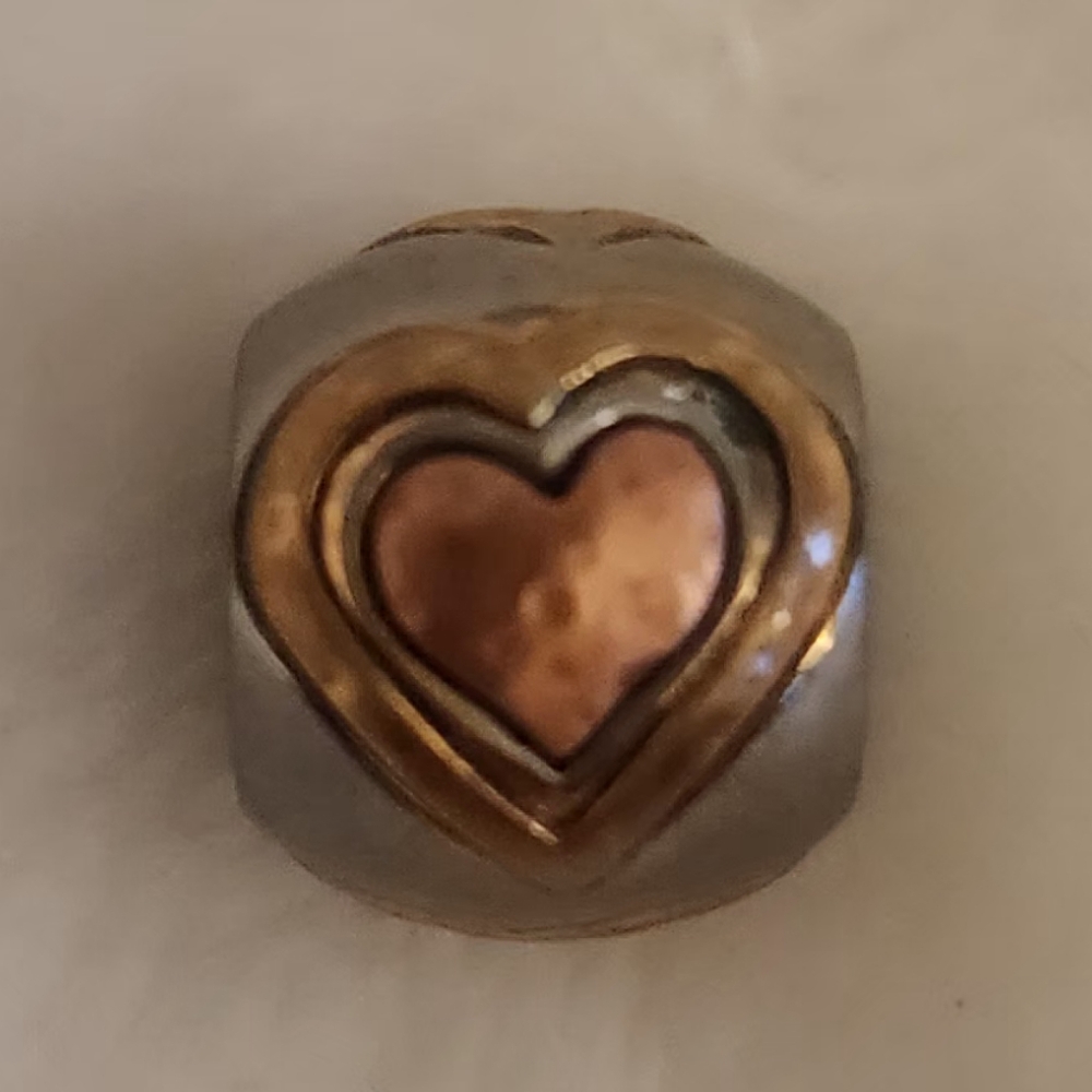 Three toned heart Brighton Charm silver, rose gold,&gold
